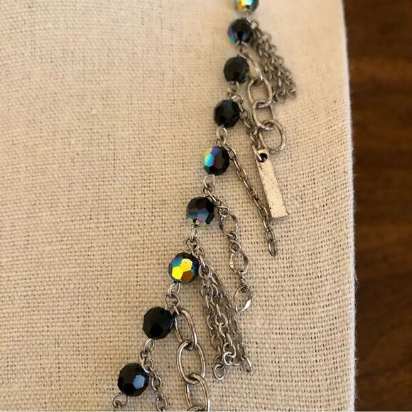 Touchstone Crystal | Fringe Collar - Black Necklace | 18” Adjustable - Picture 2 of 4